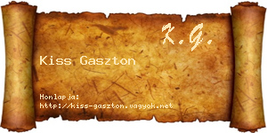 Kiss Gaszton névjegykártya